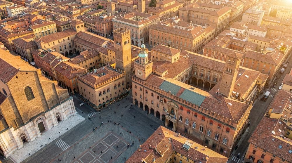 Aerial view of an Italian city